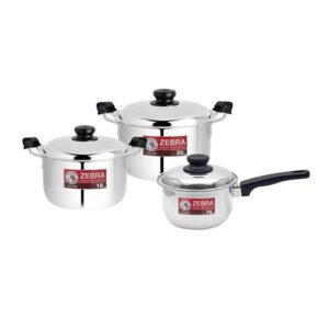 ชุดหม้อ 16, 18 และ 20 ซม. ZEBRA HOMEY 6 ชิ้น